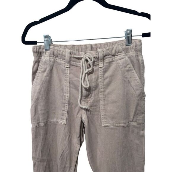 American Eagle Tan Khaki Drawstring Joggers Size 6 Capsule Staple - Picture 7 of 13